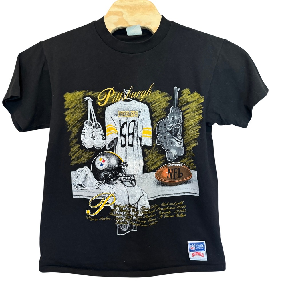 Vintage 90s Pittsburgh Steelers T-Shirt Large Vintage NFL Graphic Nutmeg Locker